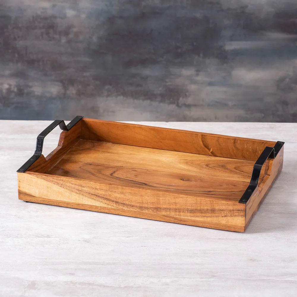 Standard Brown Acacia Wood Serving Tray