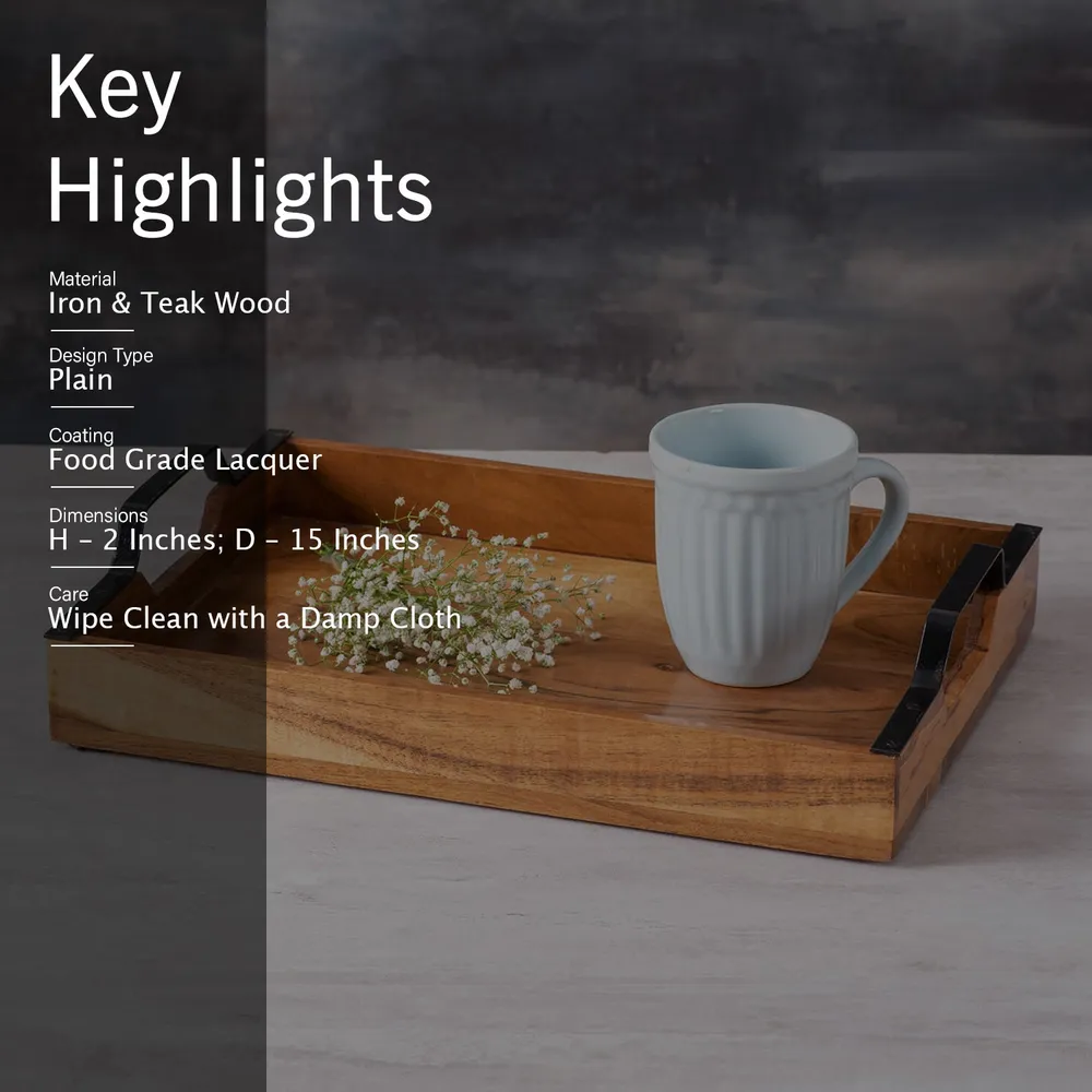 Standard Brown Acacia Wood Serving Tray