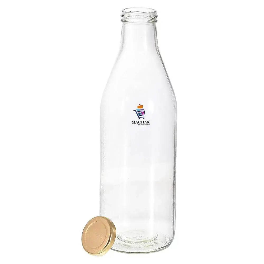 Standard Clear Glass Milk Bottles Set Of 2 (1 litre)