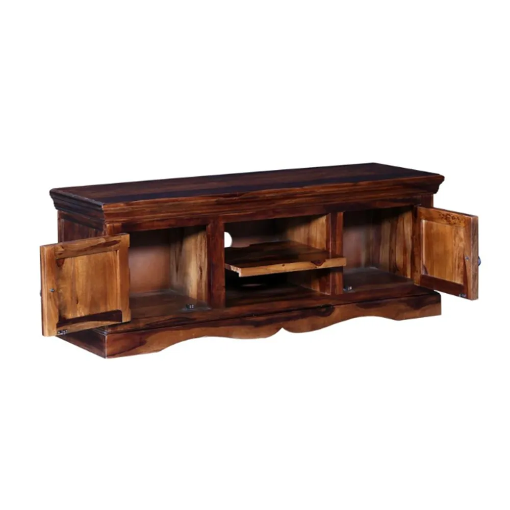 Standard Designer Chocolate Brown Sheesham Wood T.V Cabinet