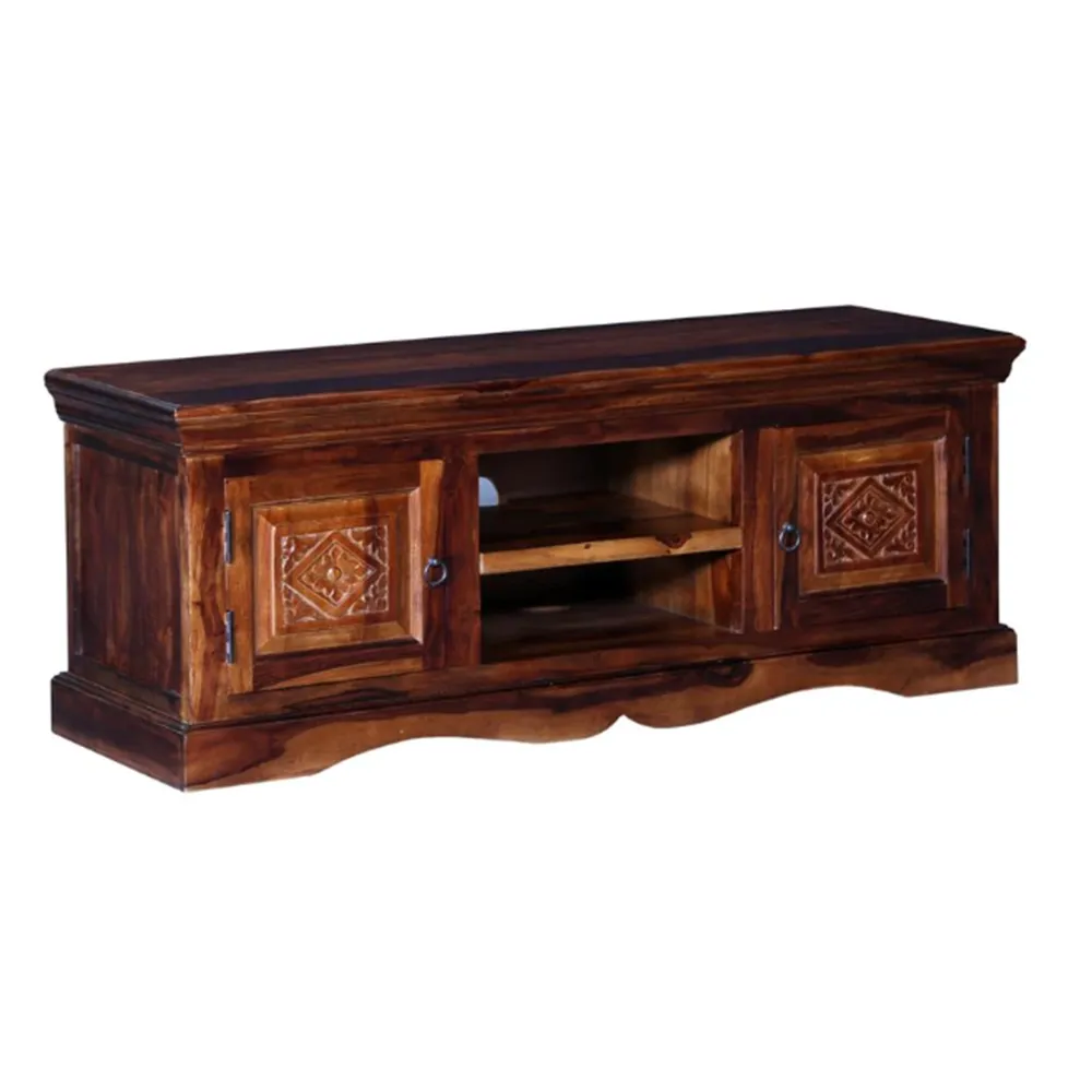 Standard Designer Chocolate Brown Sheesham Wood T.V Cabinet