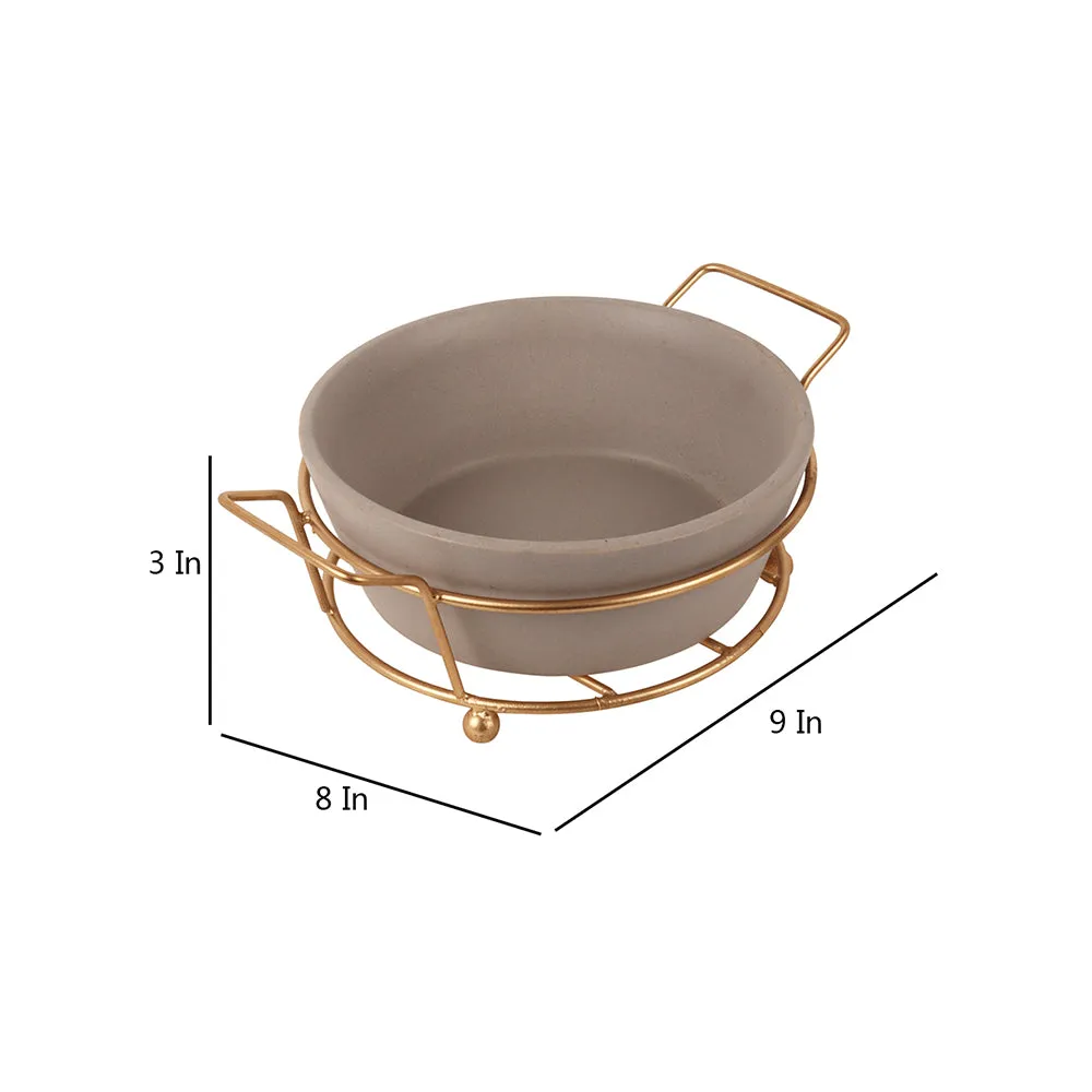 Standard Grey Baking Dish With Golden Stand