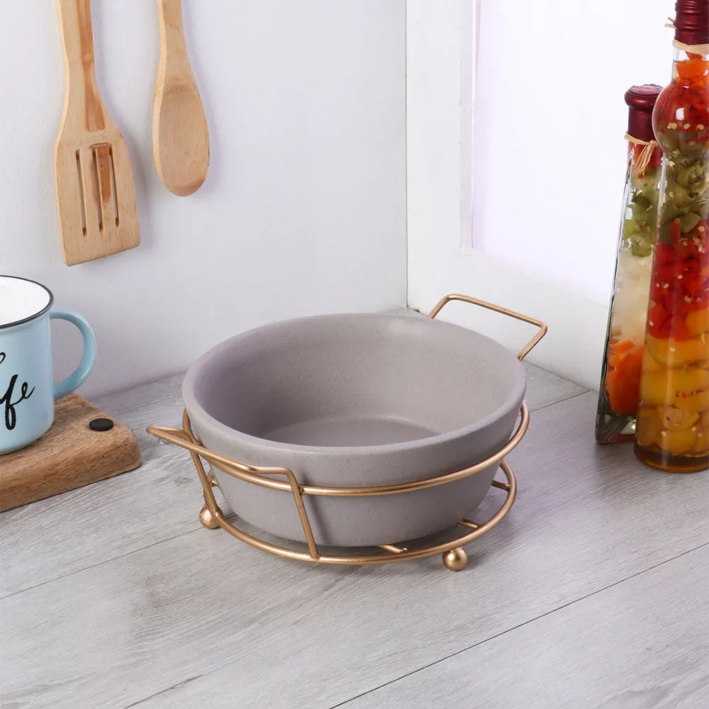 Standard Grey Baking Dish With Golden Stand