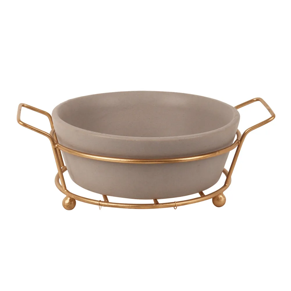 Standard Grey Baking Dish With Golden Stand