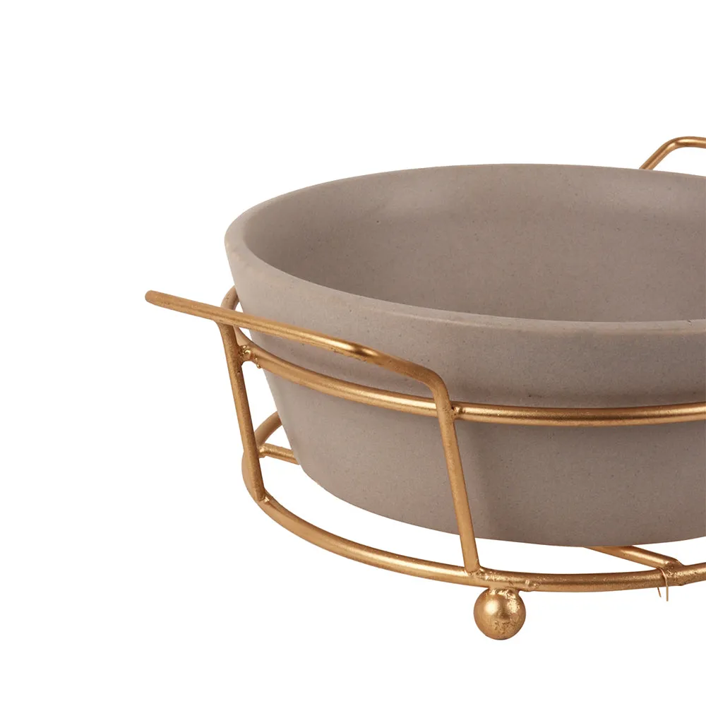Standard Grey Baking Dish With Golden Stand