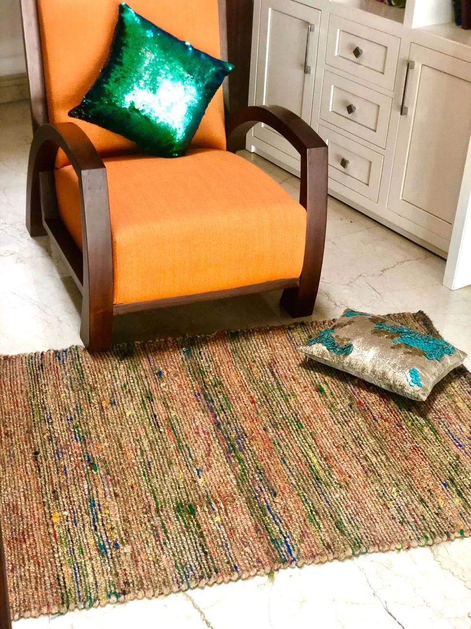 Standard Hand Braided Multicolor Long Jute Floormat