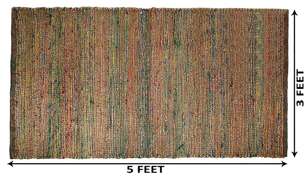Standard Hand Braided Multicolor Long Jute Floormat