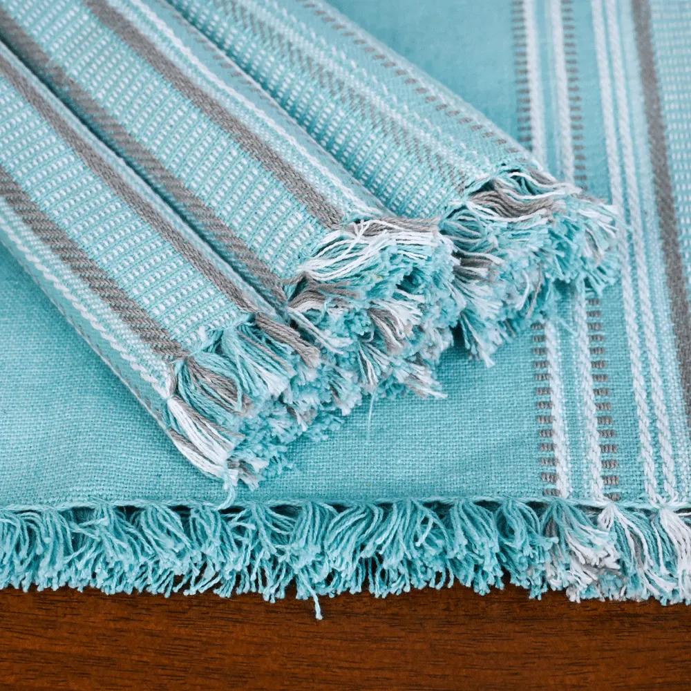 Standard Pattern Blue Premium Cotton Placemats Set Of 6