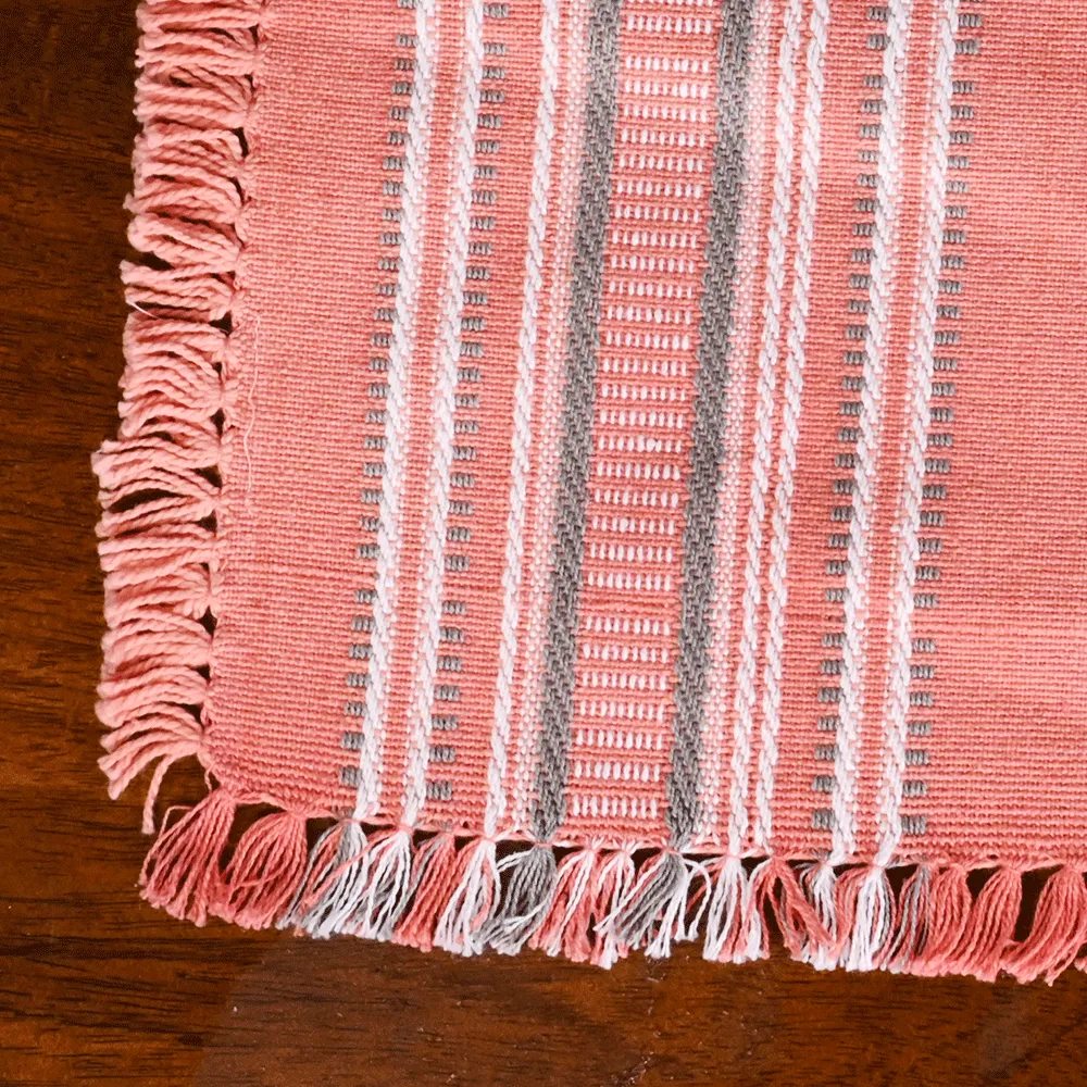 Standard Pattern Peach Premium Cotton Placemats Set Of 6