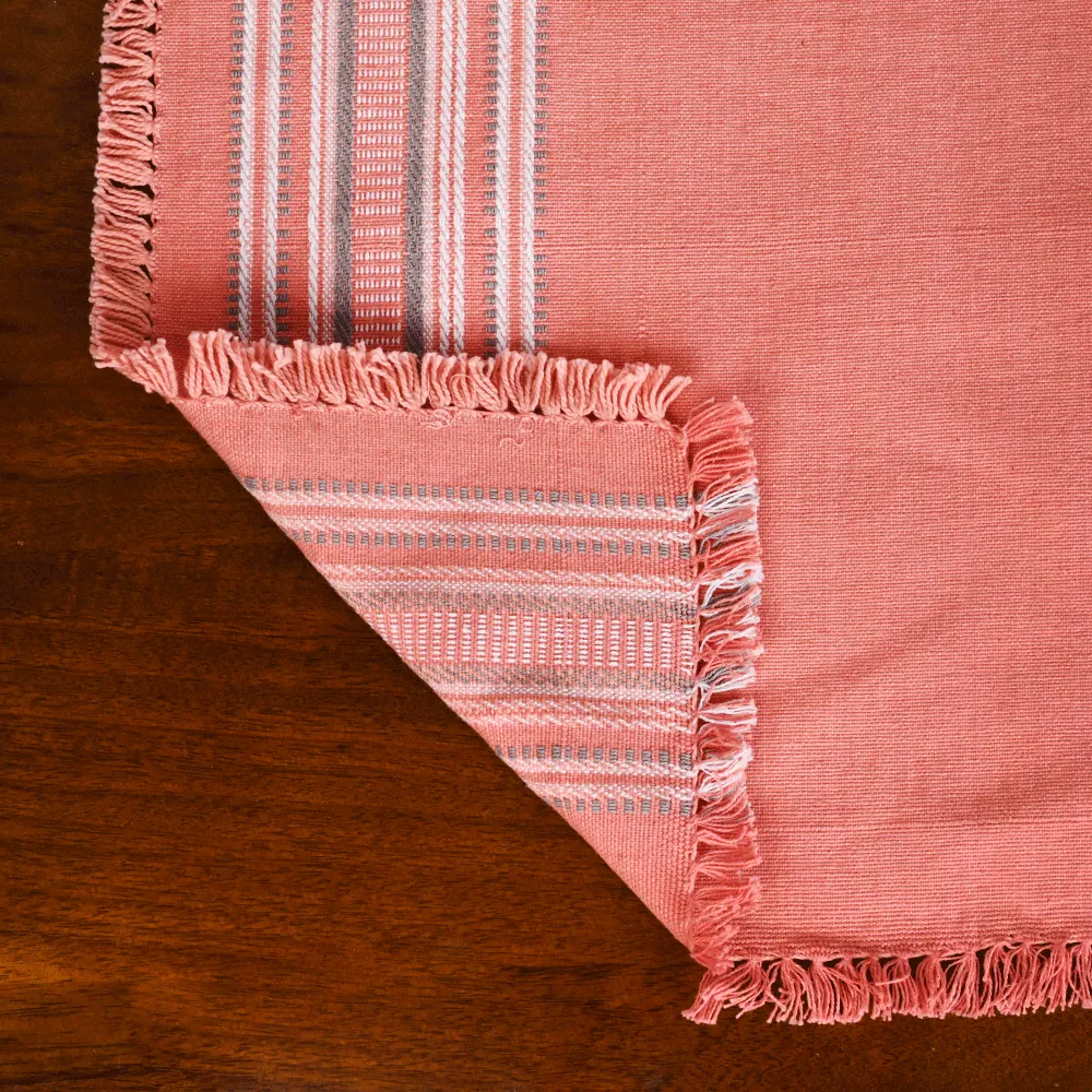 Standard Pattern Peach Premium Cotton Placemats Set Of 6
