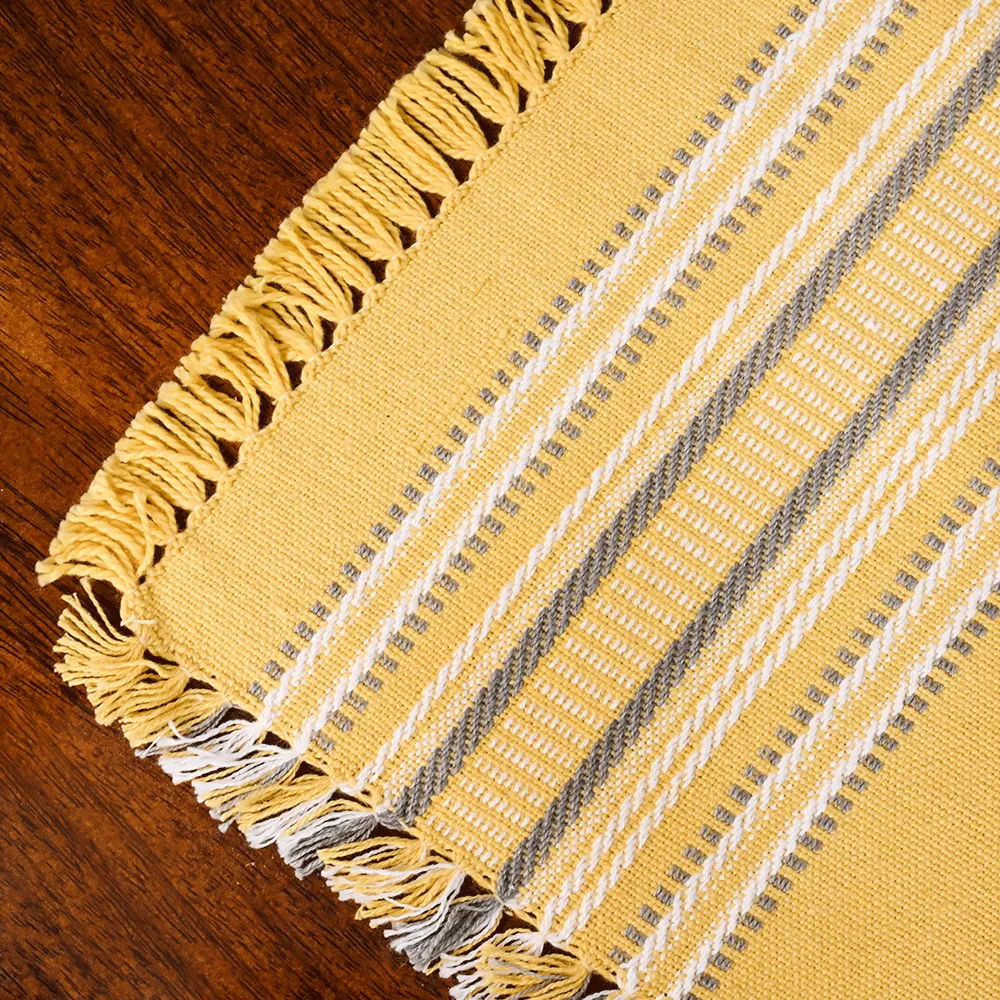 Standard Pattern Yellow Premium Cotton Placemats Set Of 6