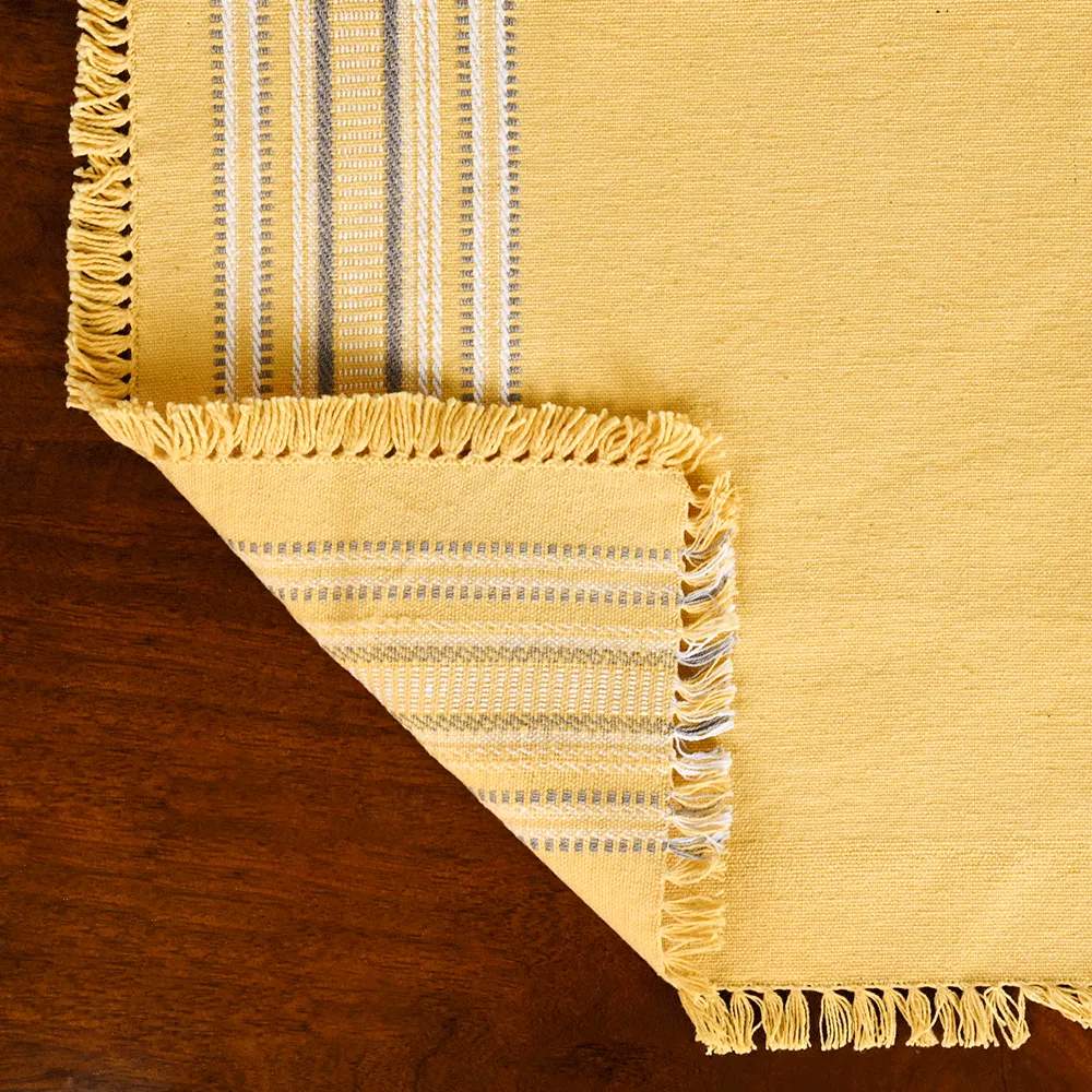 Standard Pattern Yellow Premium Cotton Placemats Set Of 6