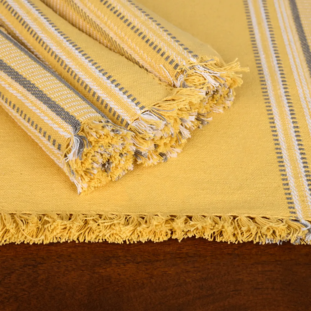Standard Pattern Yellow Premium Cotton Placemats Set Of 6