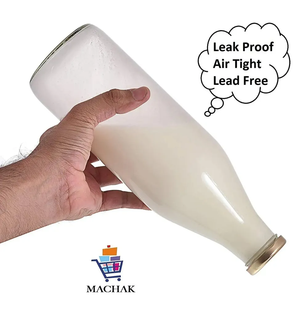Standard Round Airtight Glass Bottle Set Of 2 (1 litre)