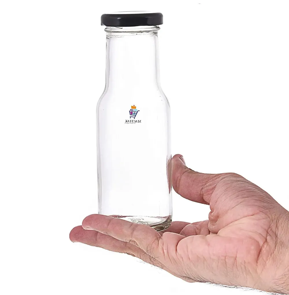 Standard Round Airtight Glass Bottle Set Of 6 (200 ml)