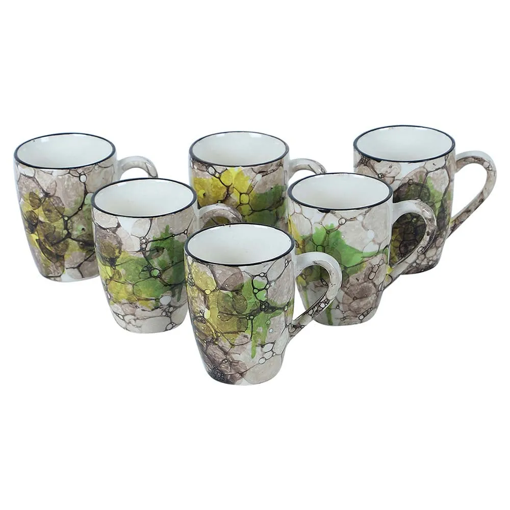 Standard Shape Shades Of Green Tea Cups Set Of 6 Tea Cups Set