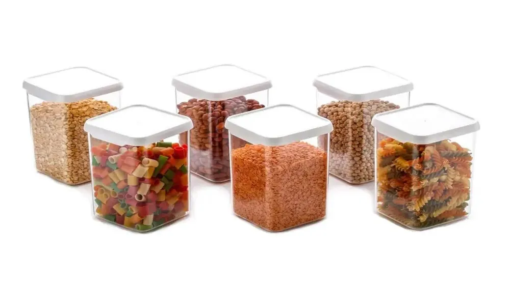 Standard Square Plastic Kitchen Storage Container Set Of 12 (550 ml)