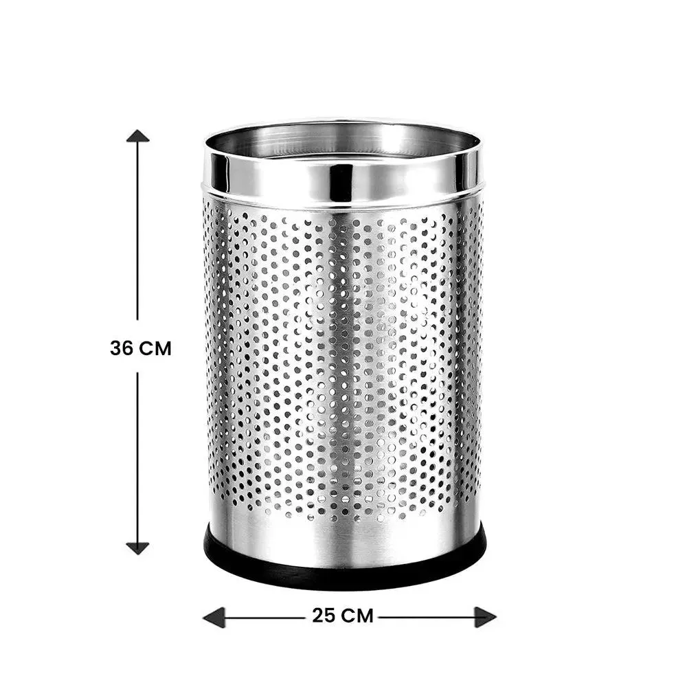 Standard Stainless Steel Perforated Open Dustbin