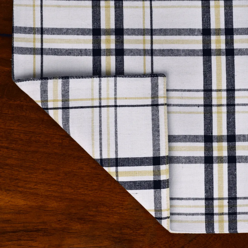 Standard Striped Beige Premium Cotton Placemats Set Of 6