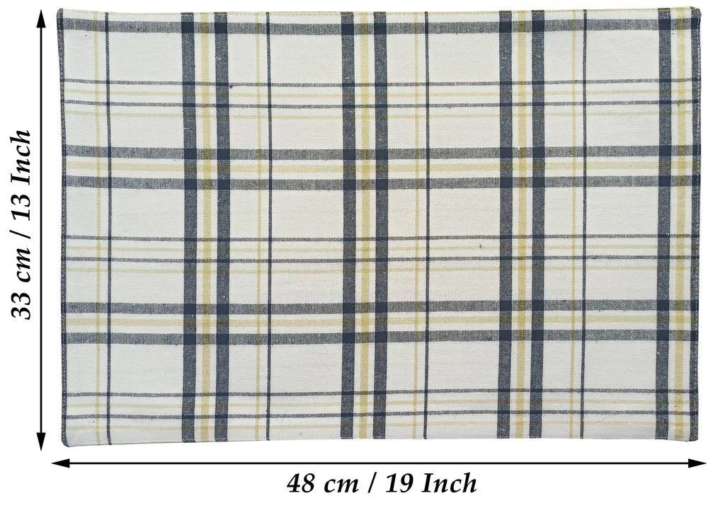 Standard Striped Beige Premium Cotton Placemats Set Of 6
