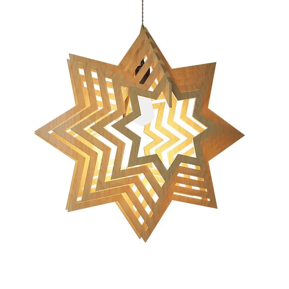 Star Shape Wood Pendant Lamp / Pendant Light / Modern Lamp