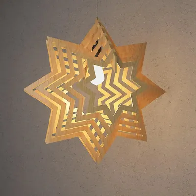 Star Shape Wood Pendant Lamp / Pendant Light / Modern Lamp