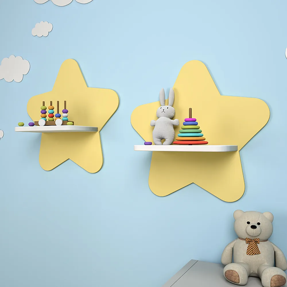 Star Wooden Wall Shelf for Kids