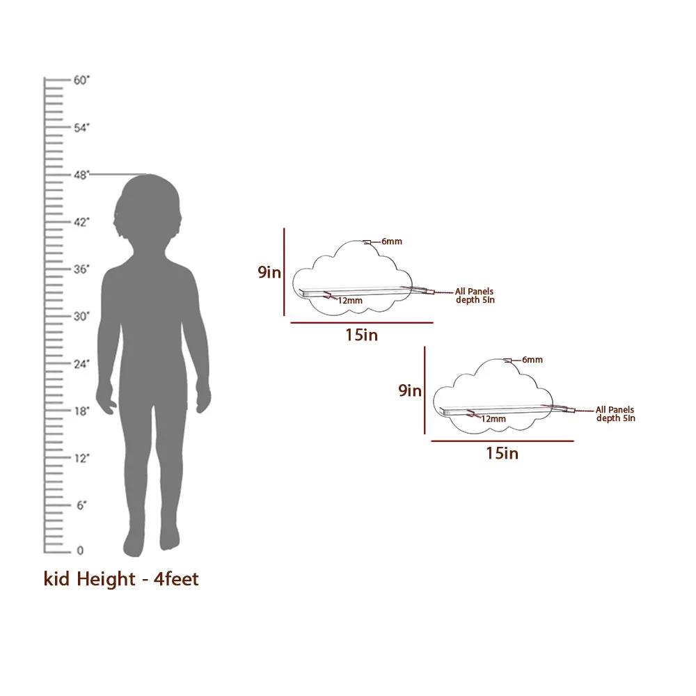 Star Wooden Wall Shelf for Kids