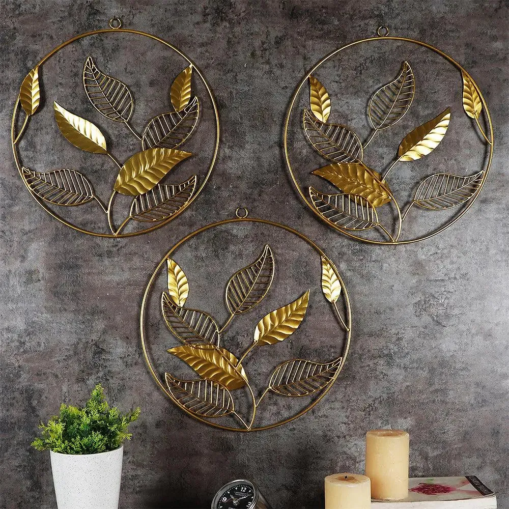 State-of-the-art Mango Leaf-inspired Metal Wall Art - Set of 3