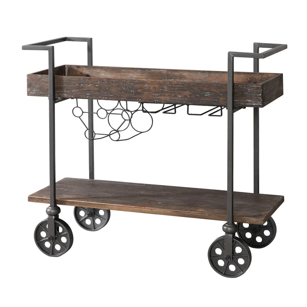 State Of The Art Metal & Wooden Bar Trolley