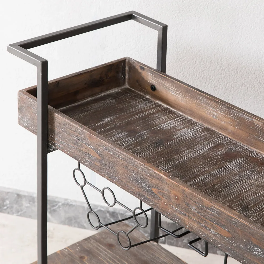 State Of The Art Metal & Wooden Bar Trolley
