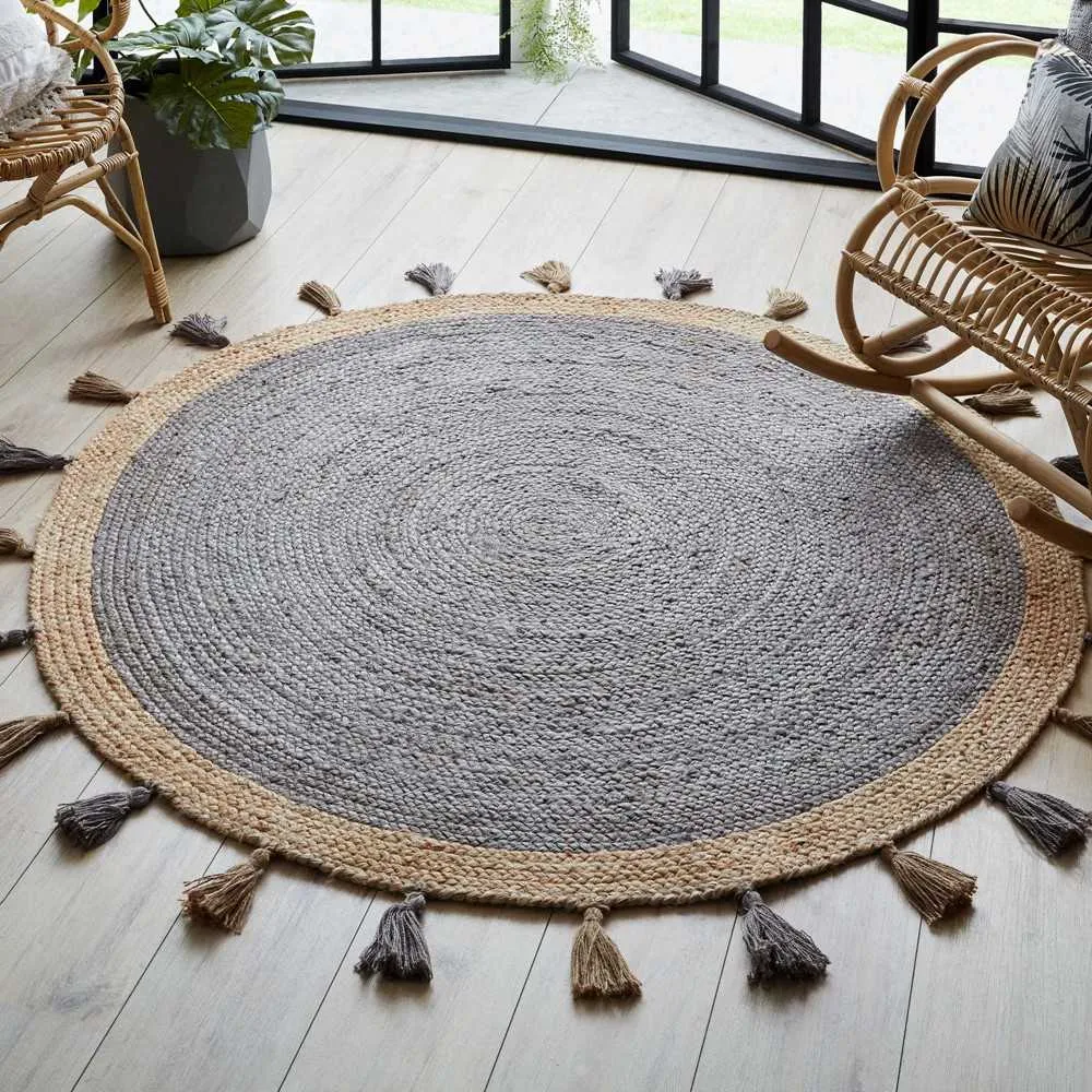 Statement Tassled Round Jute Rug XS (2*2ft)