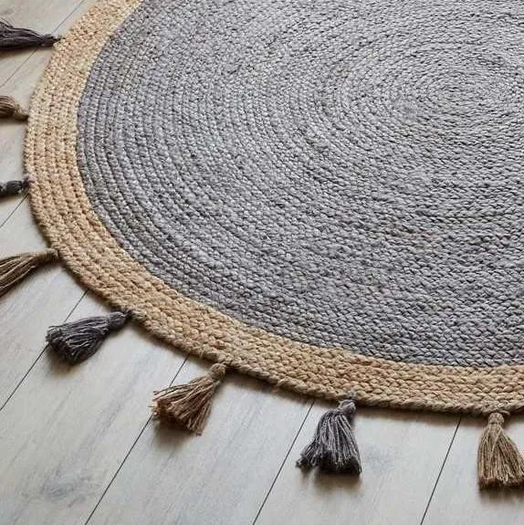 Statement Tassled Round Jute Rug XS (2*2ft)