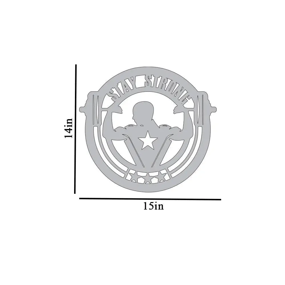 Stay Strong' Backlit Gym Acrylic Wall Art Decor Piece