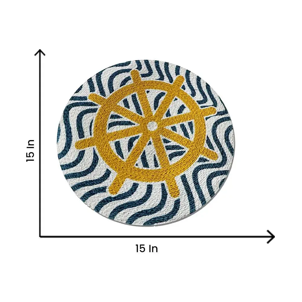 Steering Wheel Designer Cotton Braided Placemat Set Of 2