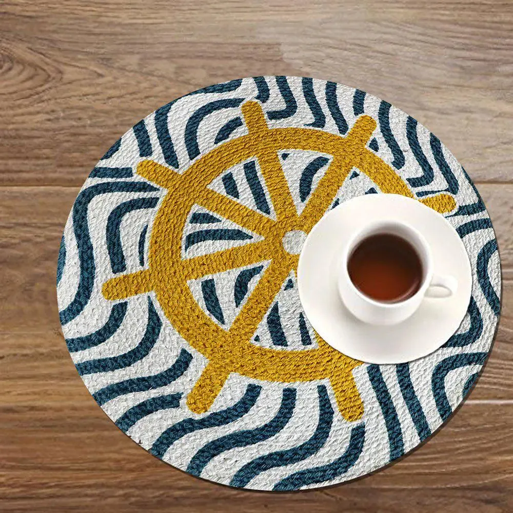 Steering Wheel Designer Cotton Braided Placemat Set Of 2