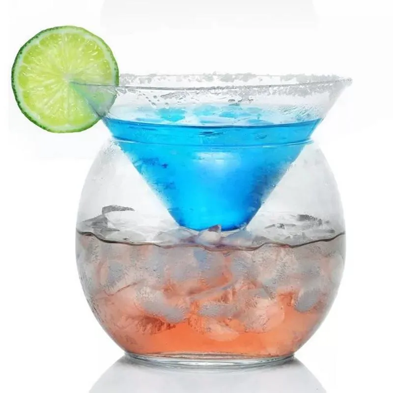 Stemless Martini Chiller Glass Single piece