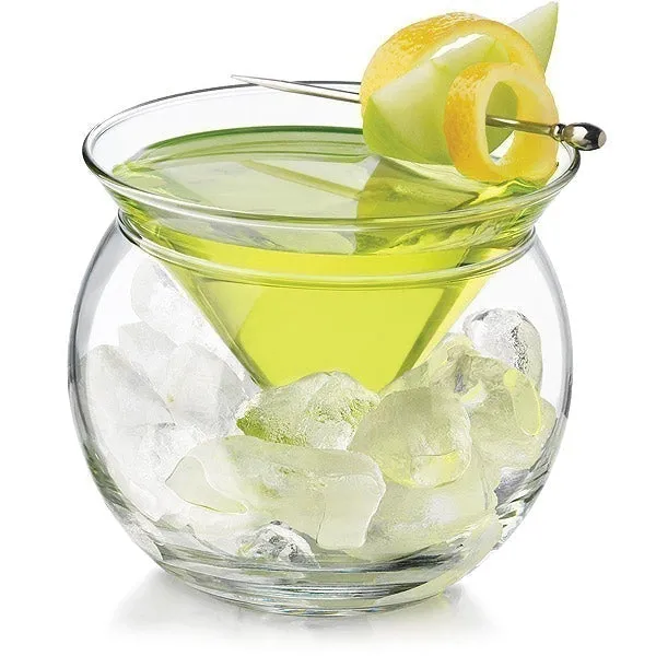 Stemless Martini Chiller Glass Single piece