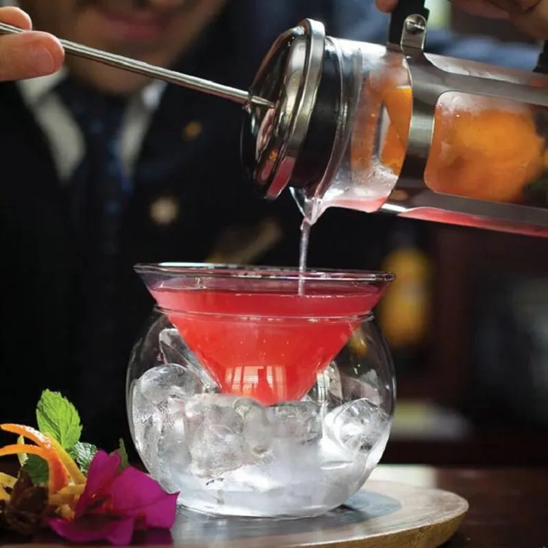 Stemless Martini Chiller Glass Single piece