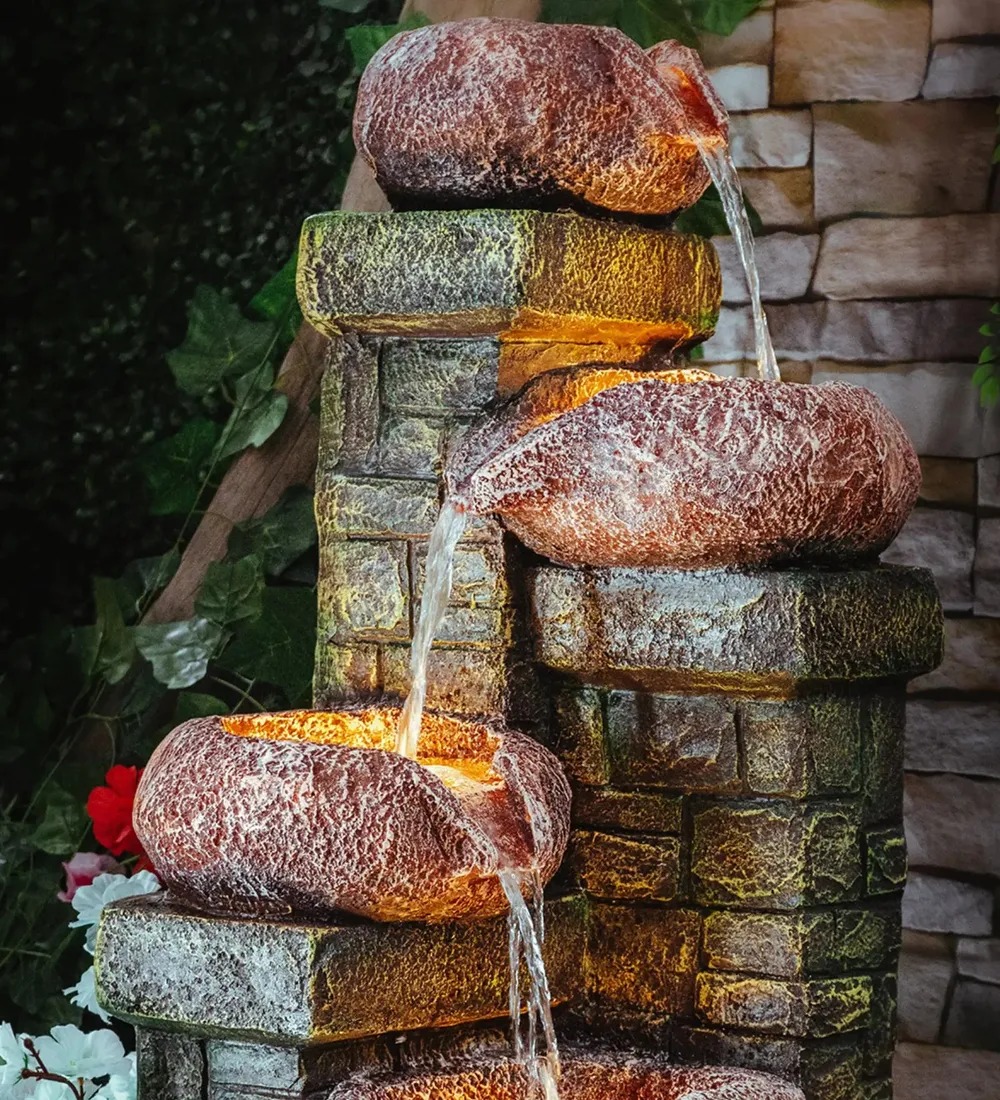 Stone Cask Green Indoor Water Fountain
