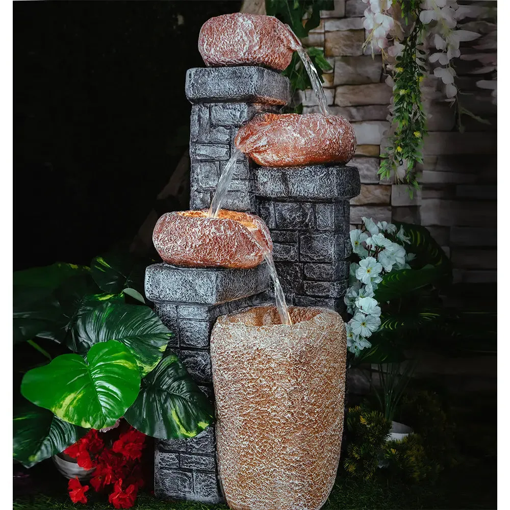 Stone Cask Grey Indoor Water Fountain