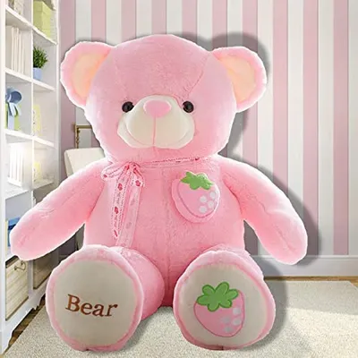 Strawberry Soft & Premium Pink Big Teddy Bear- Available in Multiple Sizes