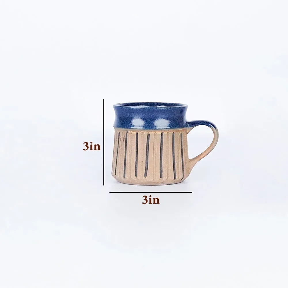 Striped Designer Ceramic Mugs Set of 6