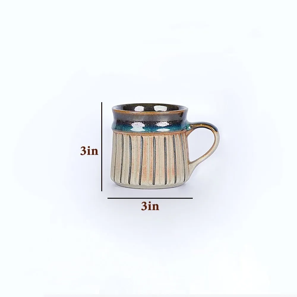 Striped Designer Ceramic Mugs Set of 6