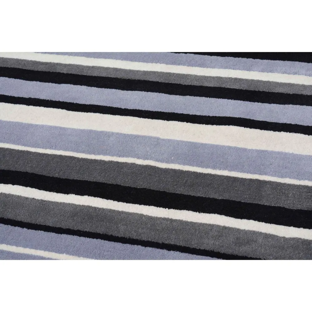 Striped Monochrome Tufted Area Carpet 2X5ft