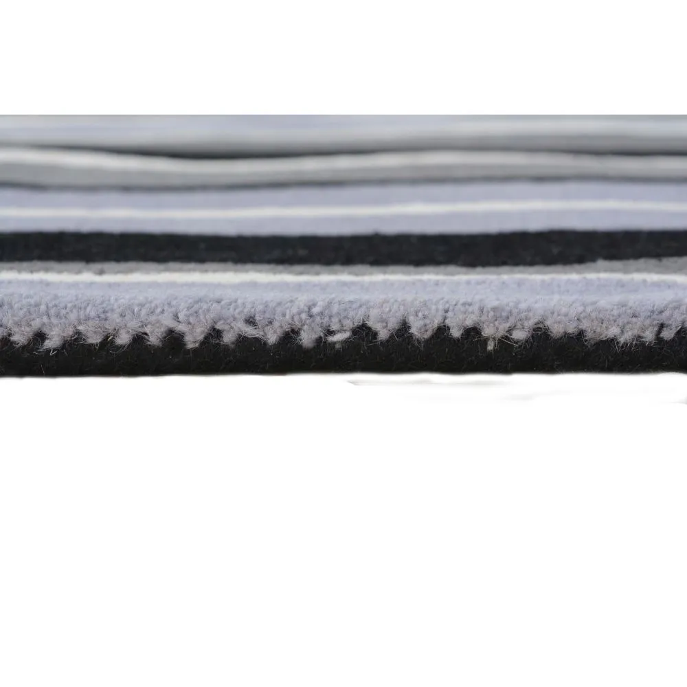 Striped Monochrome Tufted Area Carpet 2X5ft