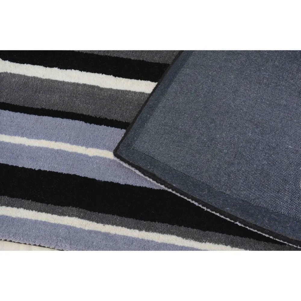 Striped Monochrome Tufted Area Carpet 2X5ft