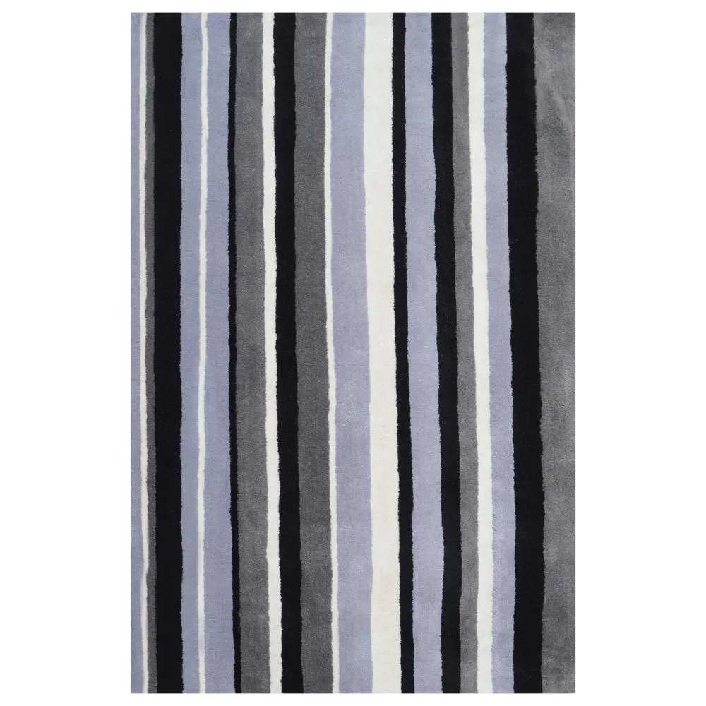 Striped Monochrome Tufted Area Carpet 2X5ft