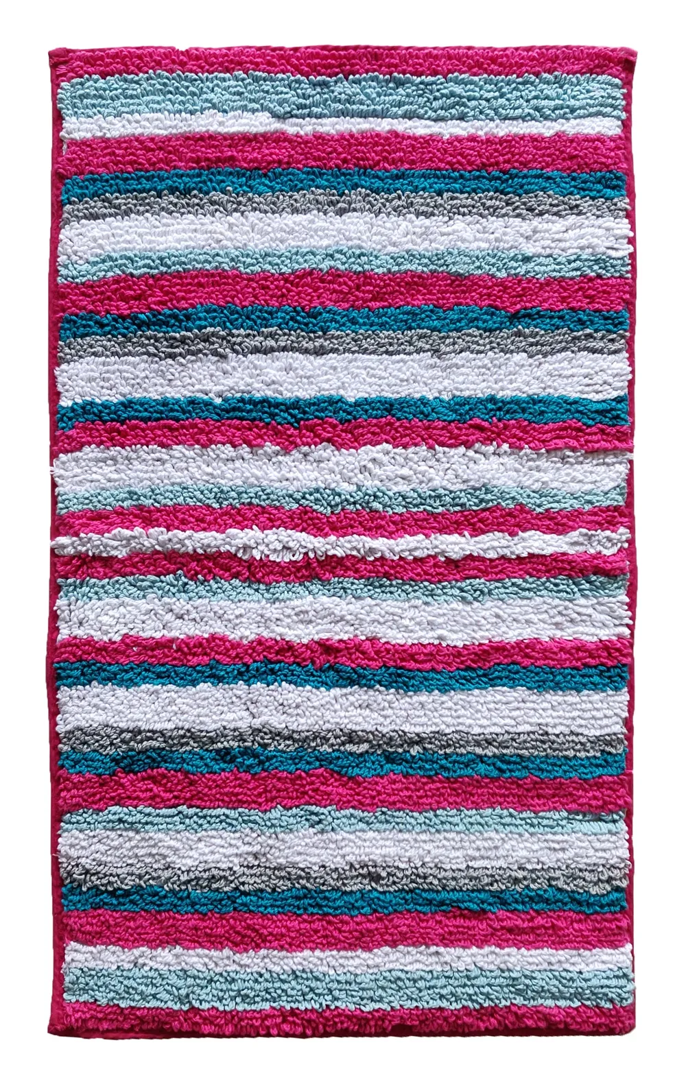 Striped Pattern High Absorbent Fuchsia Bathmat