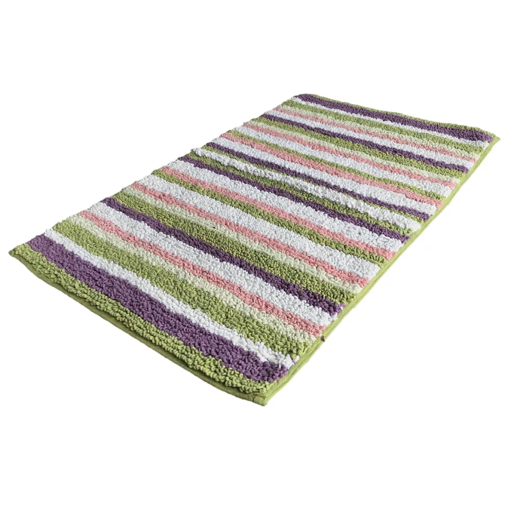 Striped Pattern High Absorbent Lavender Bathmat